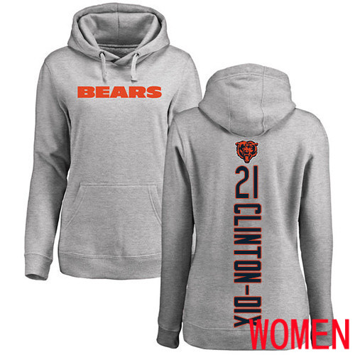 Chicago Bears Ash Women Ha Ha Clinton-Dix Backer NFL Football 21 Pullover Hoodie Sweatshirts